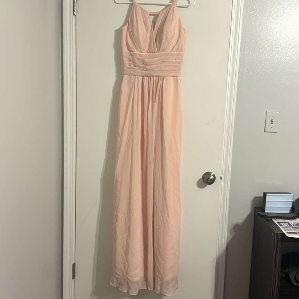 Pink chiffon bridesmaid dress